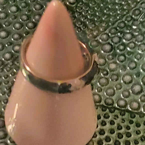 JTV Black and White Paw-Print Sterling Silver Band Ring Sz 7 - Picture 5 of 9